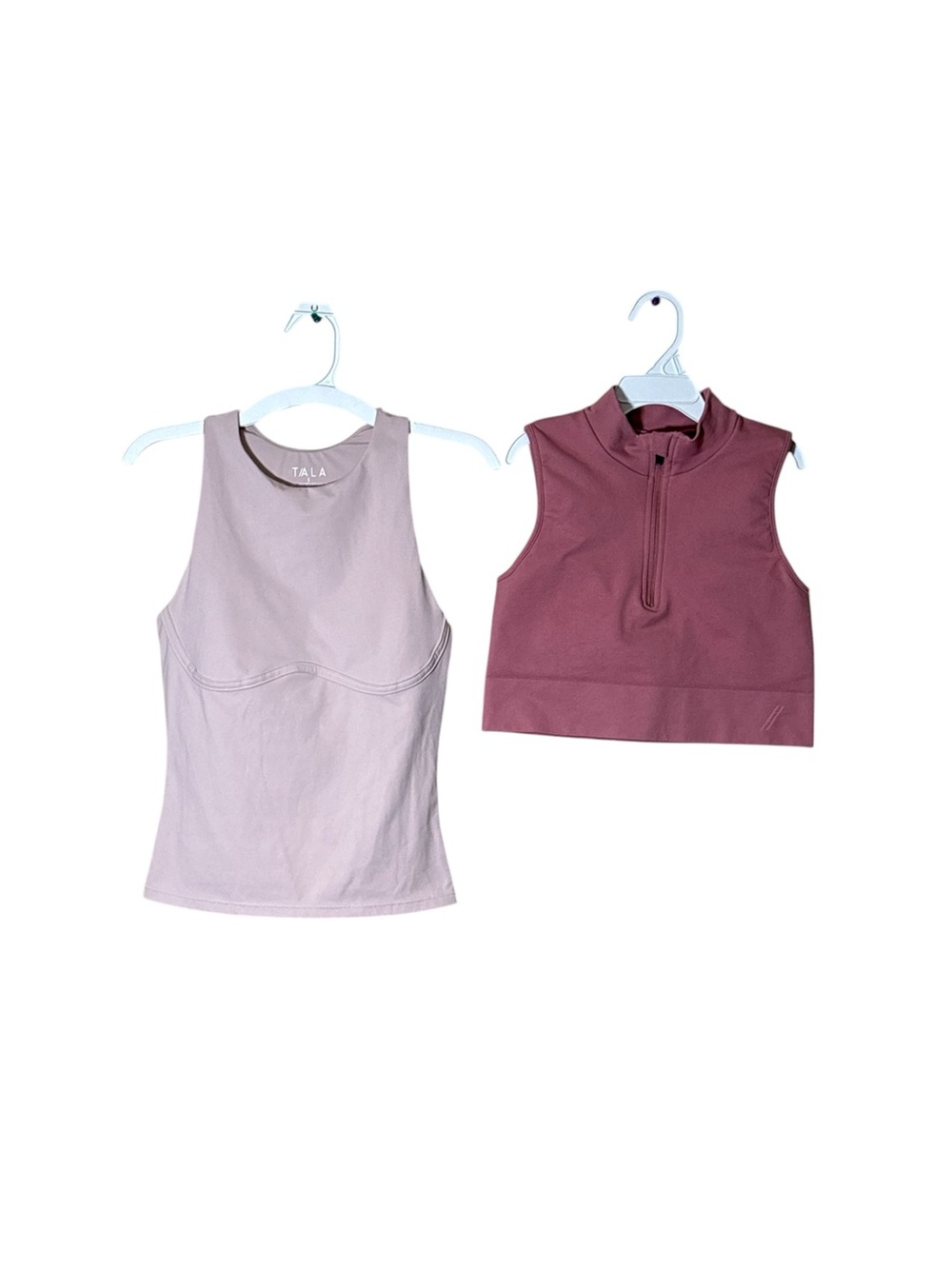 TALA Bundle Spot Two-Piece Sleeveless Tank Set - Dusty Pink & Mauve,Size S